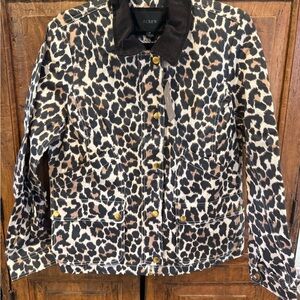 J. Crew Animal Print Corduroy Collar Field Jacket